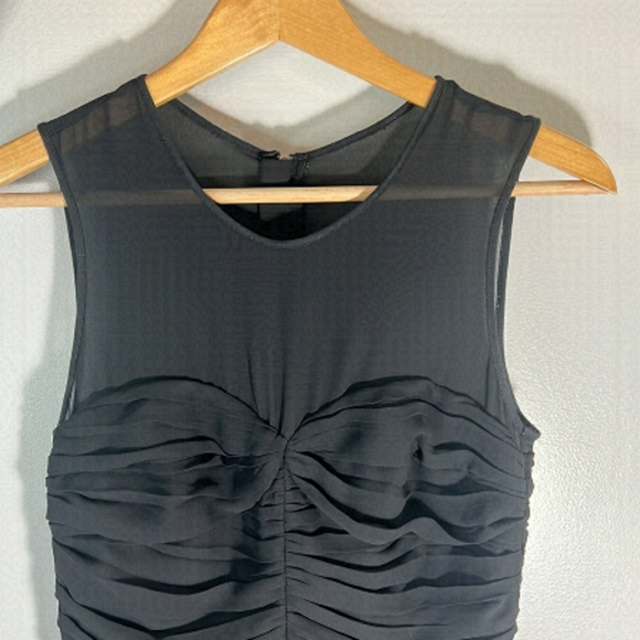 Black Ruched Bodycon Dress; H&M Size 6 - Picture 1 of 9